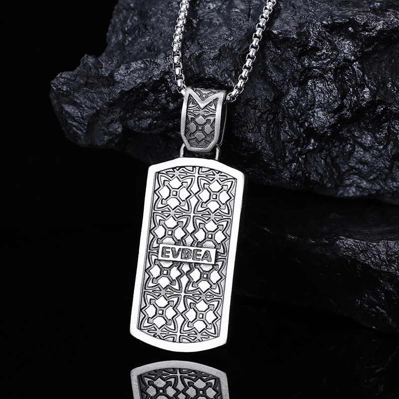 EVBEA Pattern Square Pendant Necklace