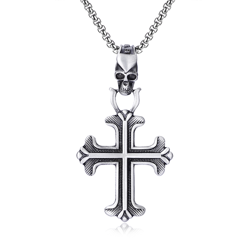 EVBEA Skull Cross Pendant Necklace