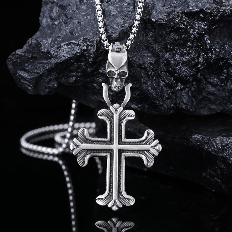 EVBEA Skull Cross Pendant Necklace