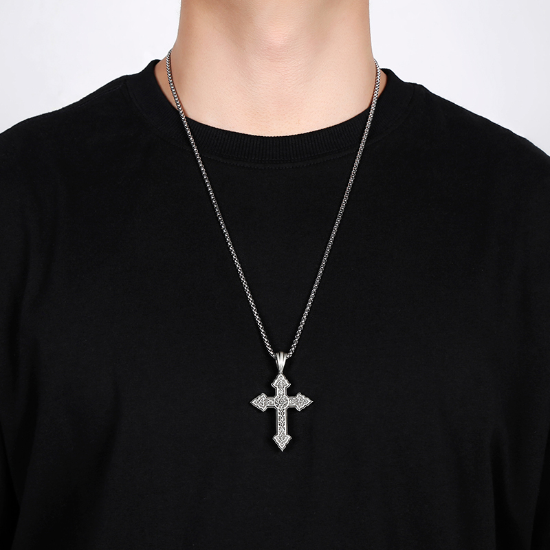 EVBEA Male Cross Chain Necklace