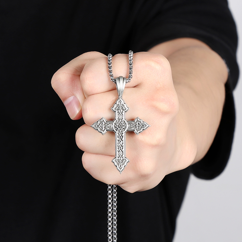 EVBEA Male Cross Chain Necklace