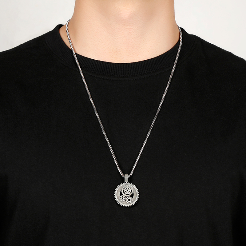 EVBEA Steampunk Hollow Gear Pendant Necklace