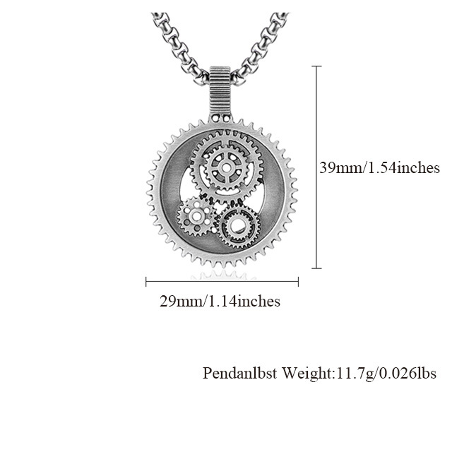EVBEA Steampunk Hollow Gear Pendant Necklace