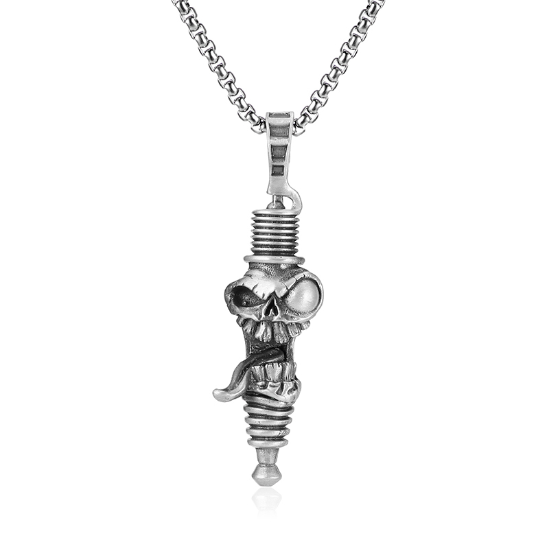EVBEA Steampunk Spark Plug Pendant Necklace