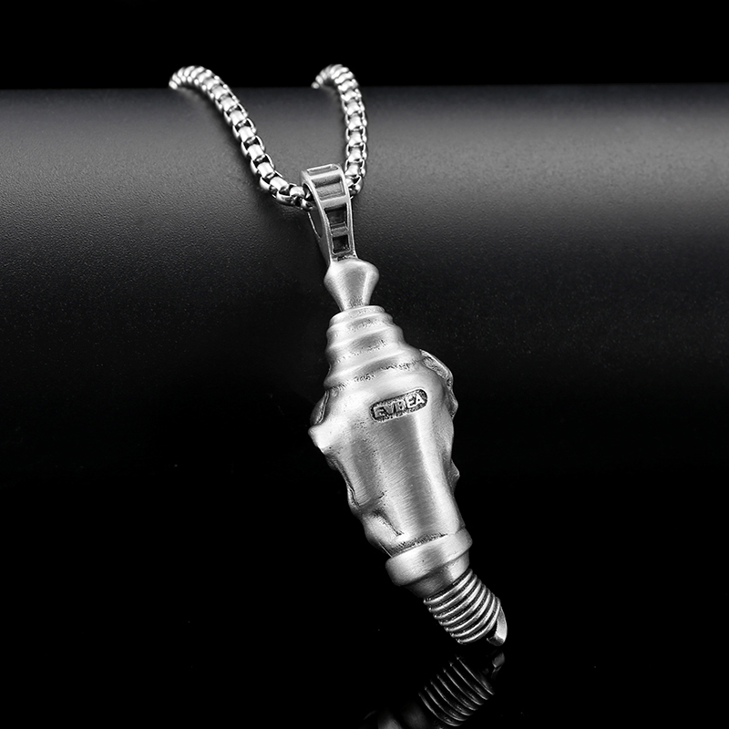 EVBEA Skull Spark Plug Pendant Necklace