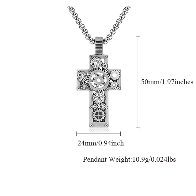 EVBEA Steam Peng Hollow Gear Square Plate Pendant Necklace