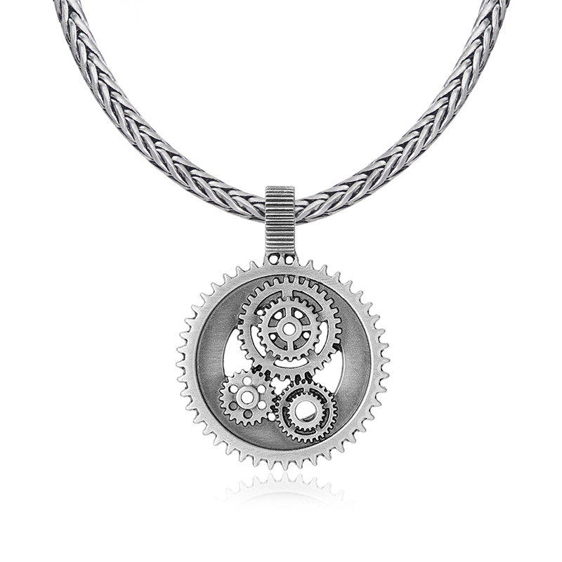 EVBEA Steampunk Hollow Gear Pendant Necklace