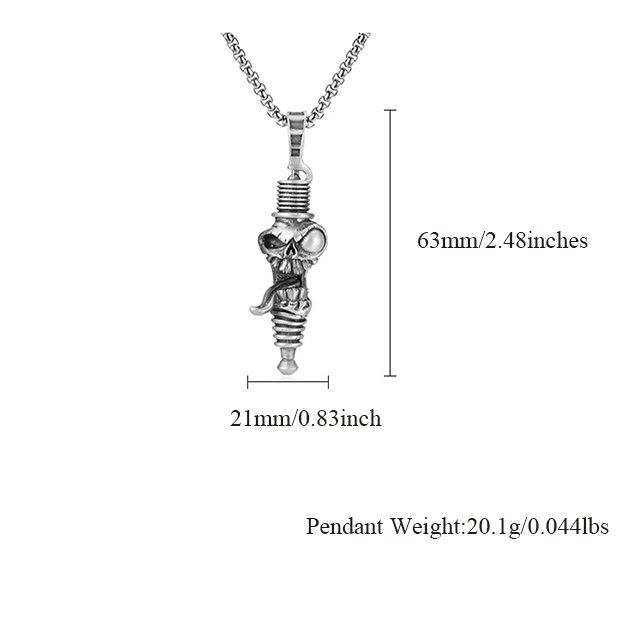 EVBEA Steampunk Spark Plug Pendant Necklace