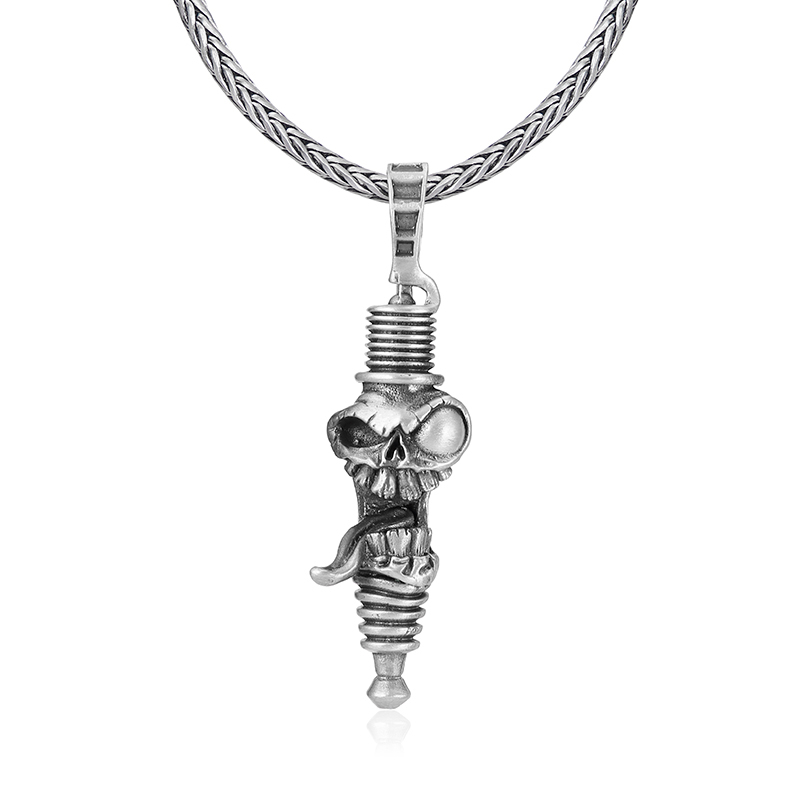 EVBEA Steampunk Spark Plug Pendant Necklace