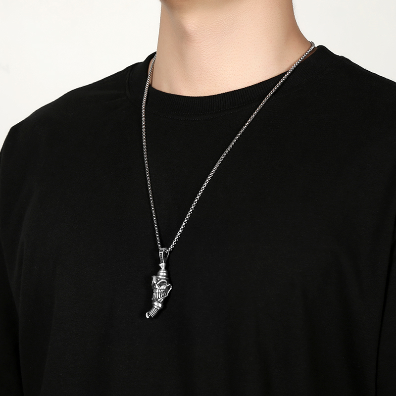 EVBEA Skull Spark Plug Pendant Necklace