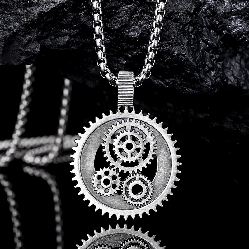EVBEA Steampunk Hollow Gear Pendant Necklace