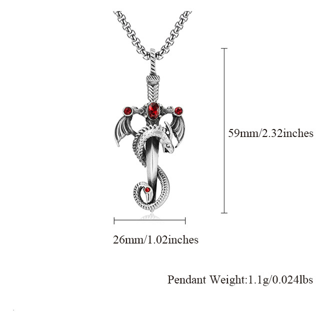 EVBEA Dragon Sword Heavenly Lord Diamond Necklace