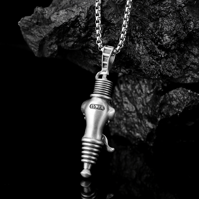 EVBEA Steampunk Spark Plug Pendant Necklace