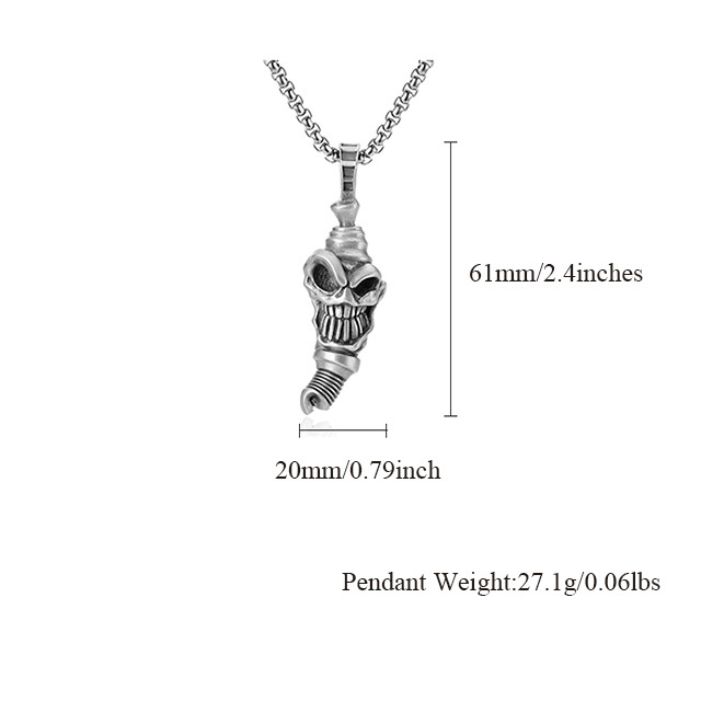EVBEA Skull Spark Plug Pendant Necklace