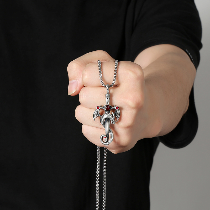 EVBEA Dragon Sword Heavenly Lord Diamond Necklace