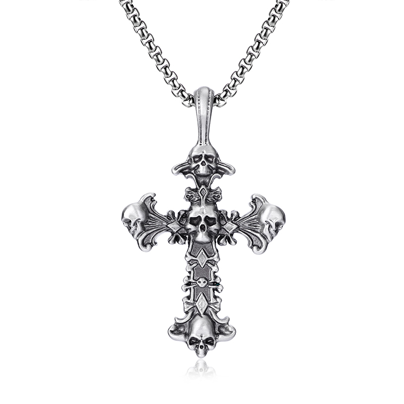 EVBEA Cross Skull Pendant Necklace