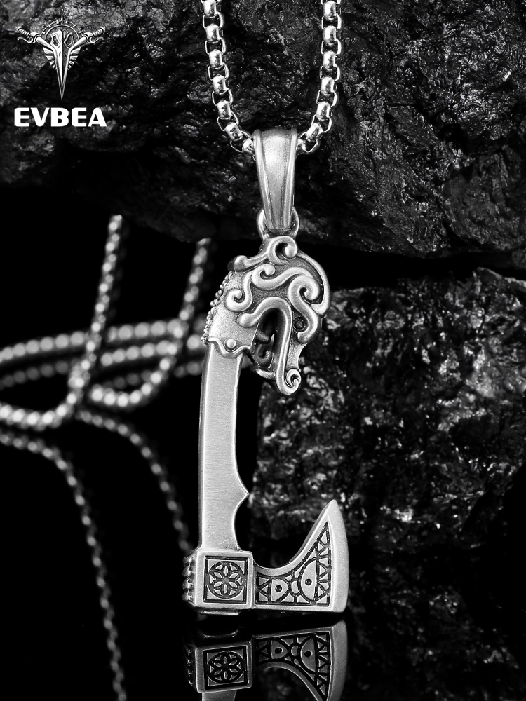 EVBEA Viking Battle Axe Necklace