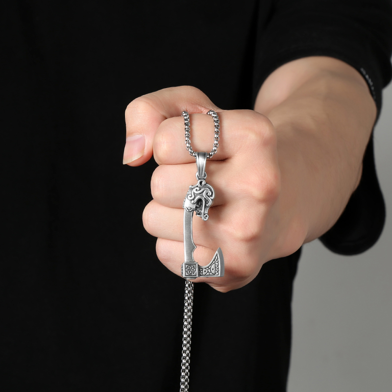 EVBEA Viking Battle Axe Necklace