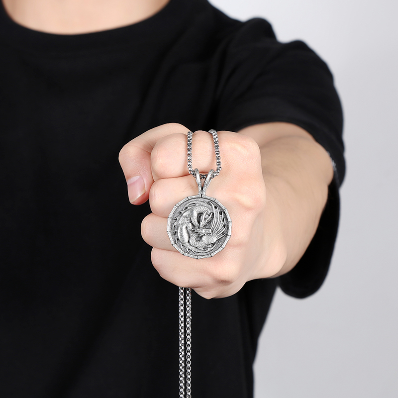 EVBEA Double Dragon Animal Pendant Necklace