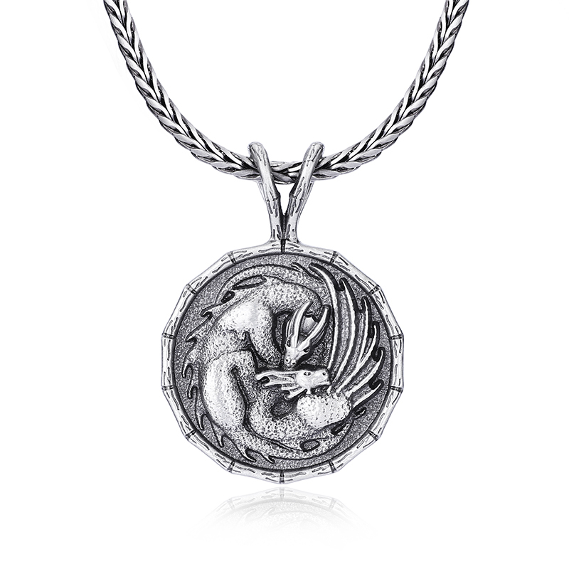 EVBEA Double Dragon Animal Pendant Necklace