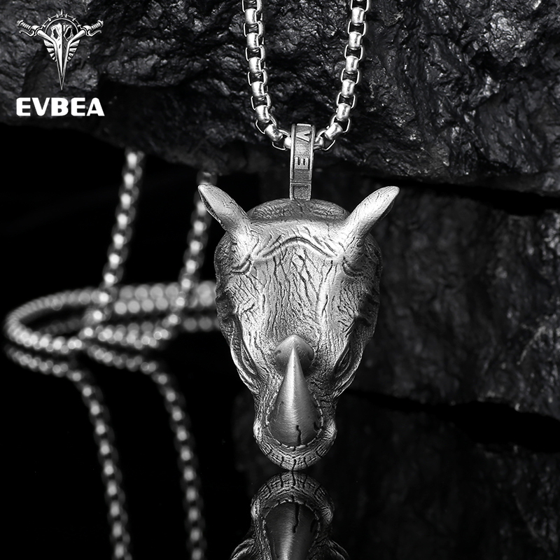 EVBEA Rhinoceros Pendant Necklace