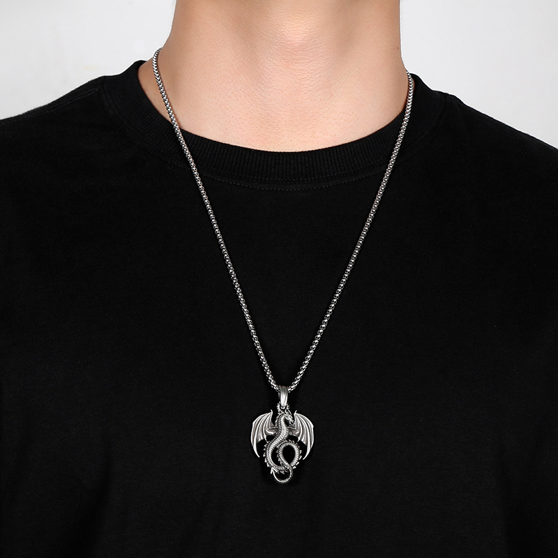 EVBEA Dragon Animal Pendant Necklace