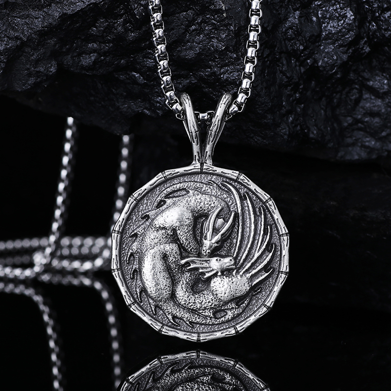 EVBEA Double Dragon Animal Pendant Necklace