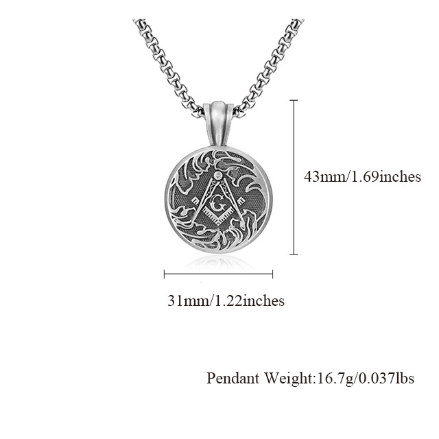 EVBEA Freemason Logo, Eye of Understanding Pendant Necklace