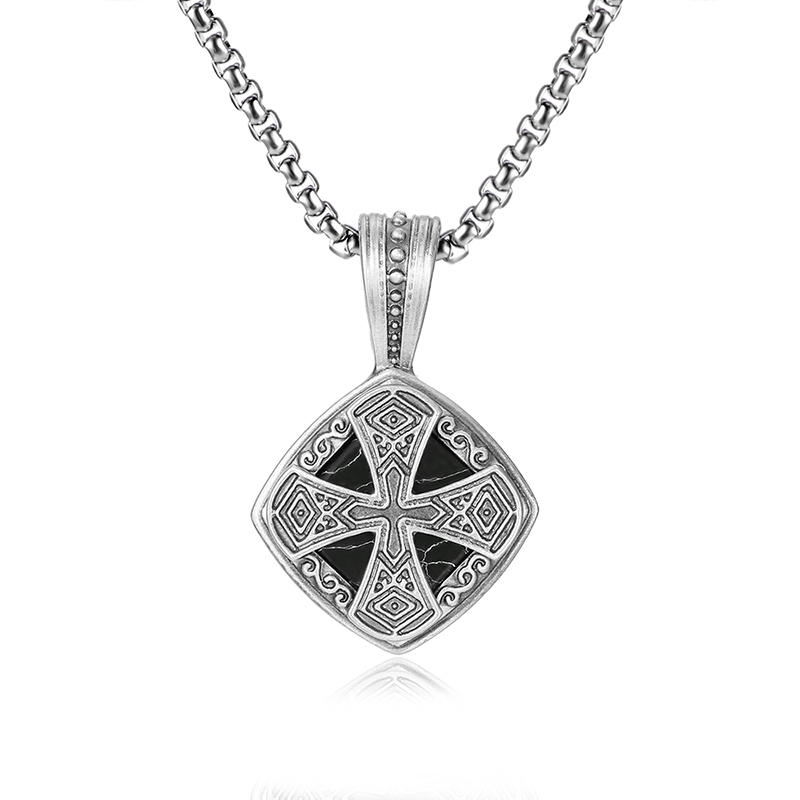 EVBEA Black Turquoise Cross Pendant
