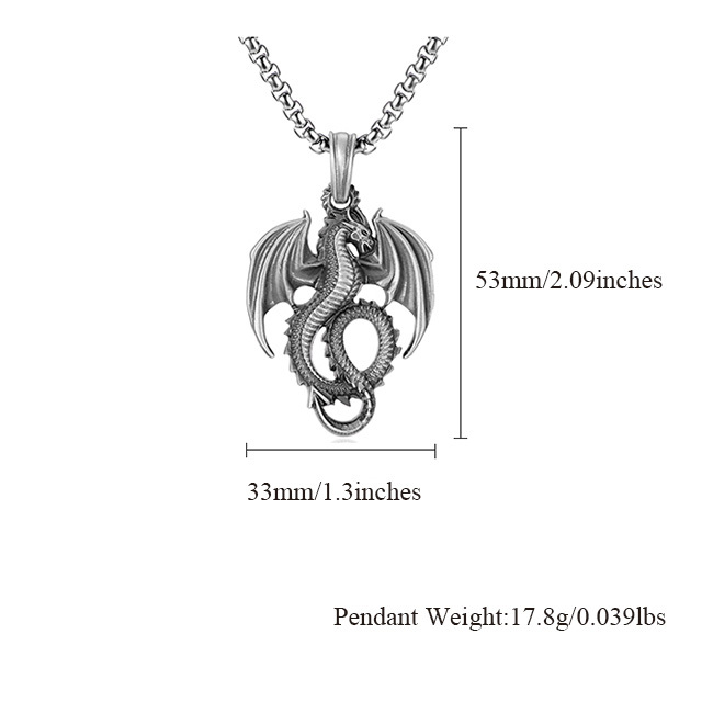EVBEA Dragon Animal Pendant Necklace