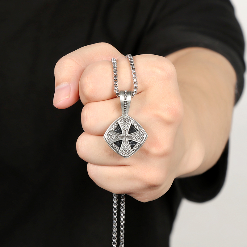 EVBEA Black Turquoise Cross Pendant