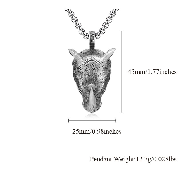 EVBEA Rhinoceros Pendant Necklace