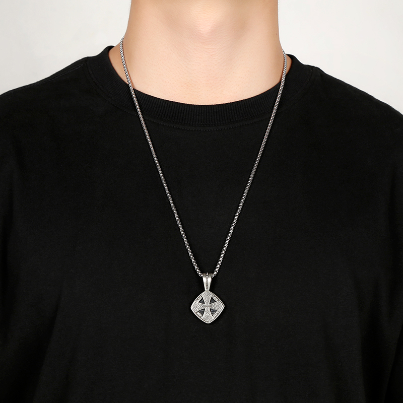 EVBEA Black Turquoise Cross Pendant