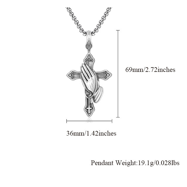 EVBEA Prayer Hand Cross Pendant Necklace