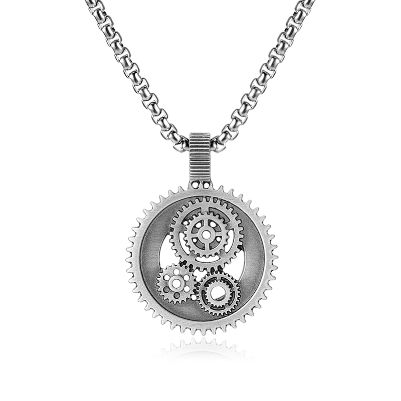 EVBEA Steampunk Hollow Gear Pendant Necklace