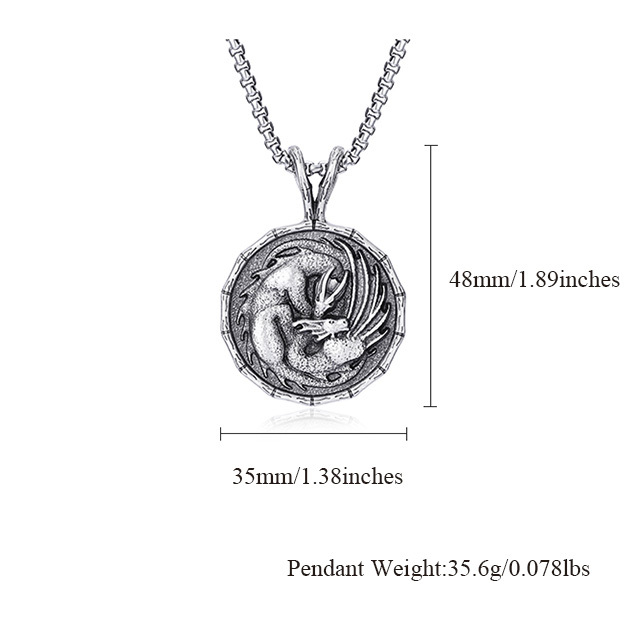 EVBEA Double Dragon Animal Pendant Necklace