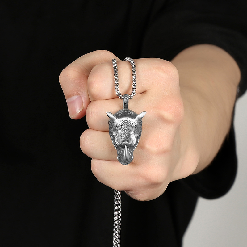 EVBEA Rhinoceros Pendant Necklace