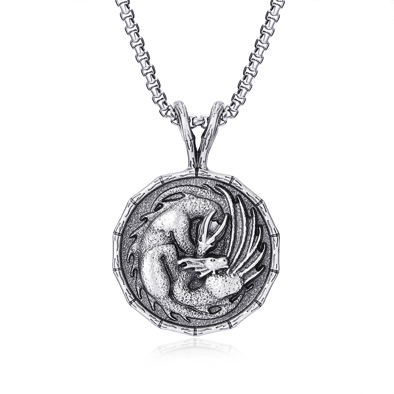 EVBEA Double Dragon Animal Pendant Necklace