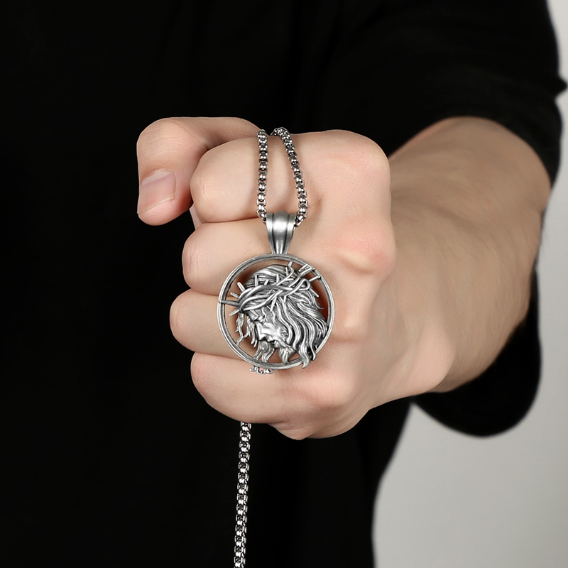 EVBEA Hollow out Jesus Avatar Pendant Necklace