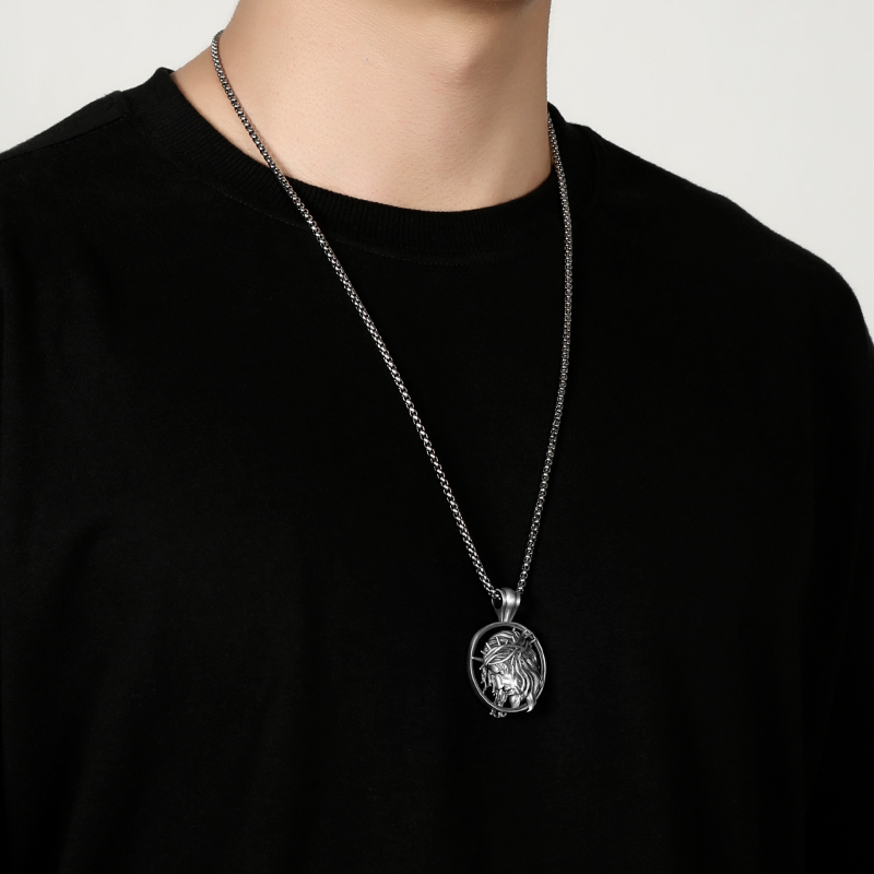 EVBEA Hollow out Jesus Avatar Pendant Necklace