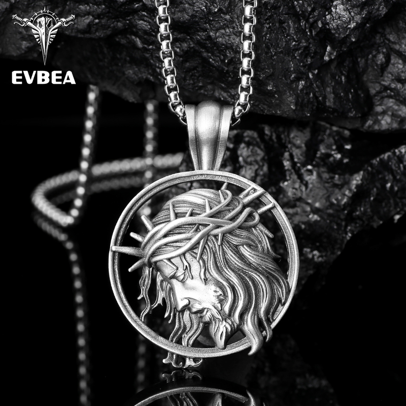 EVBEA Hollow out Jesus Avatar Pendant Necklace