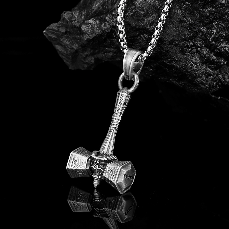 EVBEA Viking Warhammer Pendant Necklace