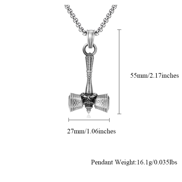 EVBEA Viking Warhammer Pendant Necklace