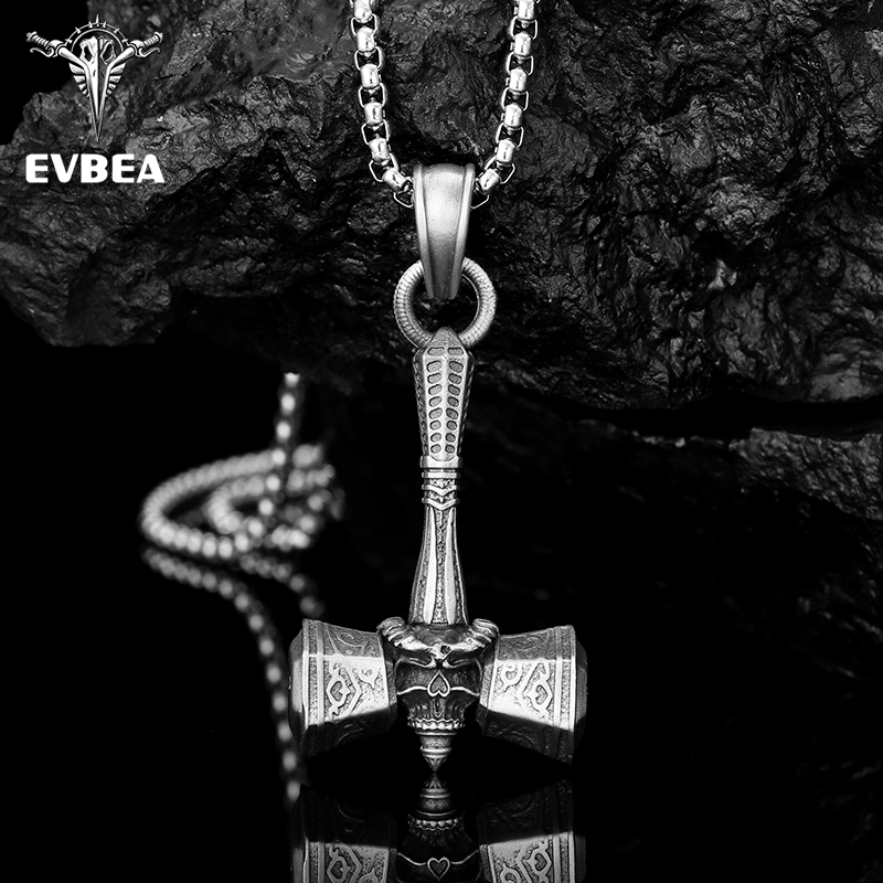 EVBEA Viking Warhammer Pendant Necklace