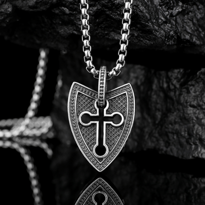 EVBEA Cross Shield Pendant Necklace