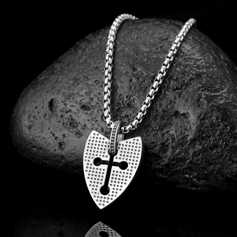 EVBEA Cross Shield Pendant Necklace