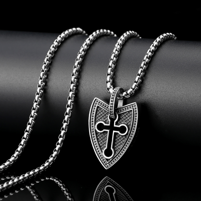 EVBEA Cross Shield Pendant Necklace