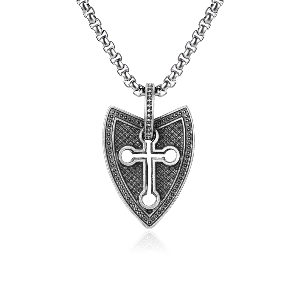 EVBEA Cross Shield Pendant Necklace