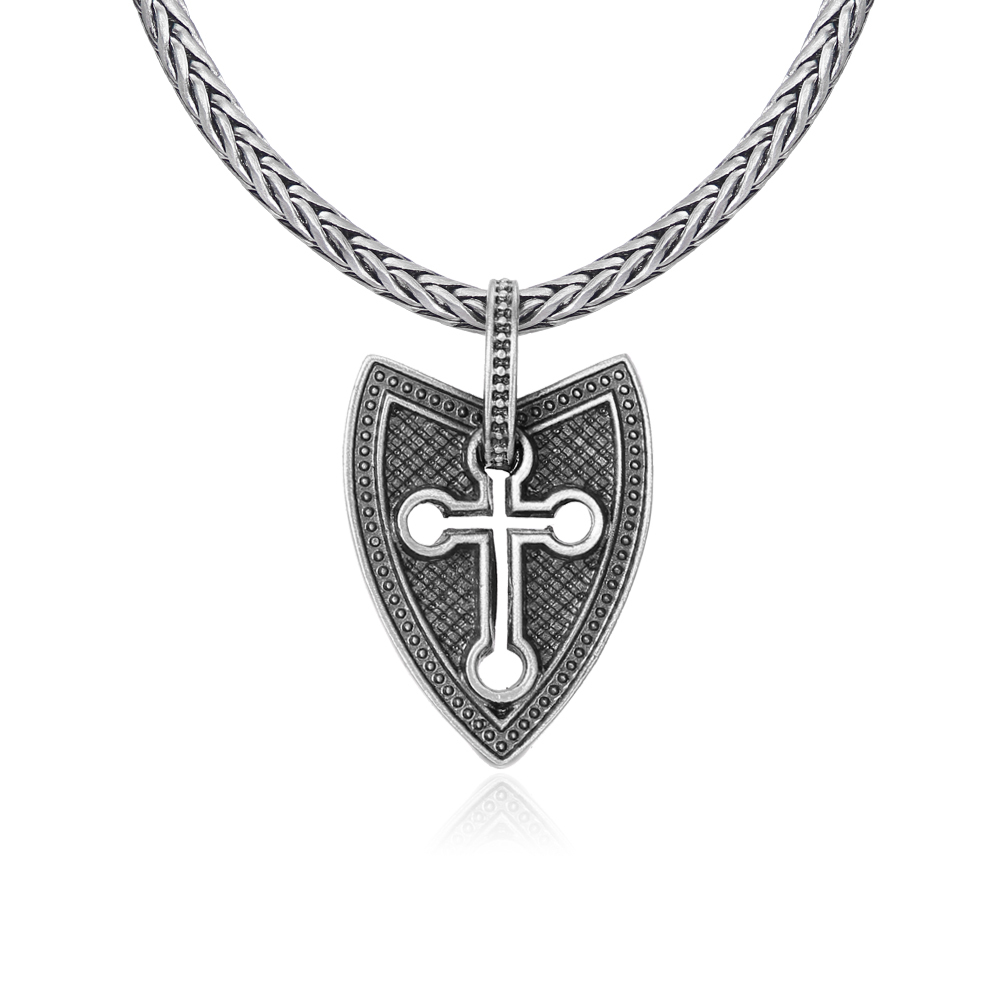 EVBEA Cross Shield Pendant Necklace