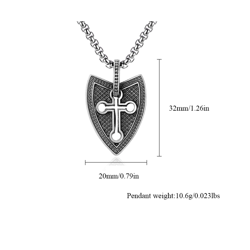 EVBEA Cross Shield Pendant Necklace